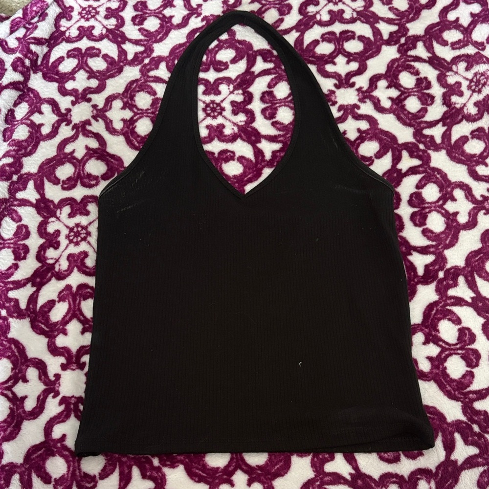 American Eagle Outfitters Black Halter Tank Top